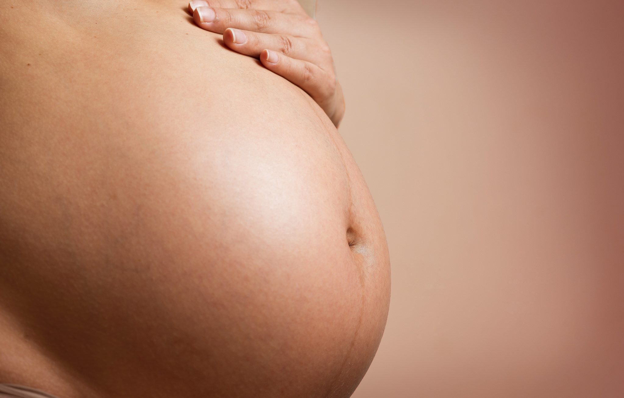 Pregnant woman having a natural childbirth